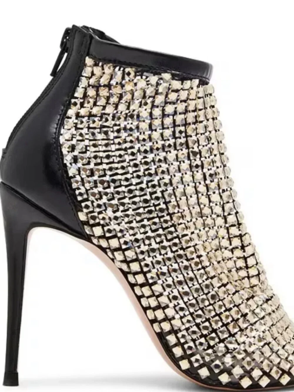 Dancin Mesh Rhinestone Stiletto Dress Booties - Picture 3 of 4